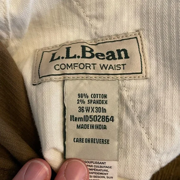 LL Bean Men’s Brown Corduroy Pants - Picture 3 of 5